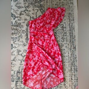 Floral red and pink dress